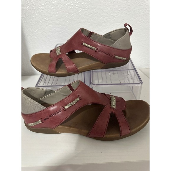 Merrell Port Leather Womens Walking Sandals Casual Comfort - Size 8 - Picture 2 of 7